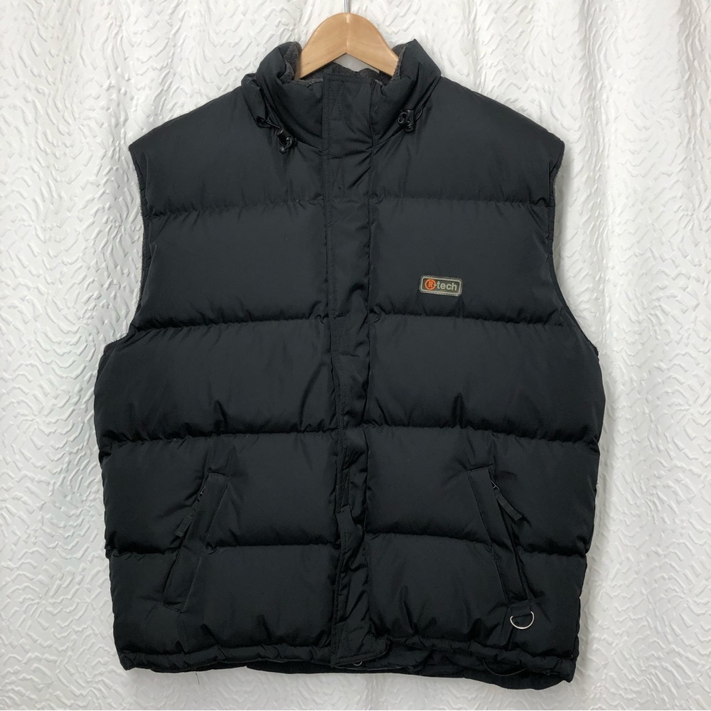 Roots Athletics Black Vintage Zip-Up Down Feather Filled Puffer Vest Men's XL